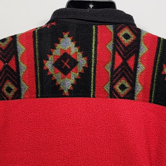 Bugle Boy Southwestern Fleece Shirt Jacket Mens Large Navajo Print Polyester 90s - Picture 7 of 16